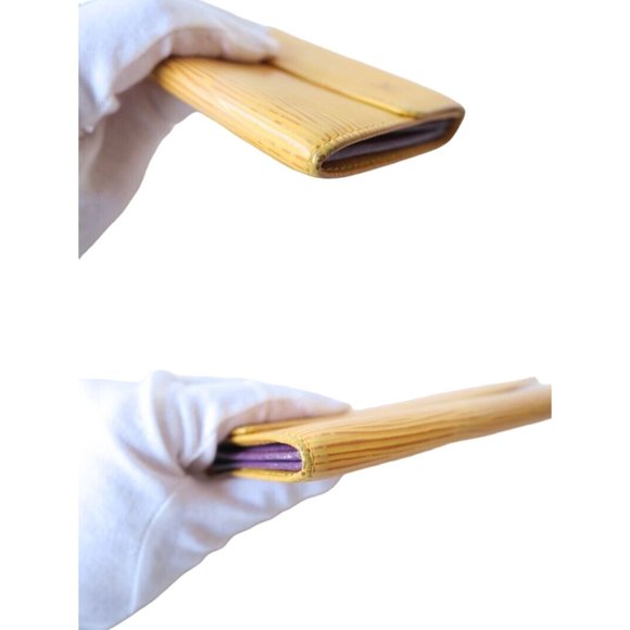 184111G V Louis Vuitton Wallet Long Portefeuille Sarah Yellow Epi - Picture 5 of 8